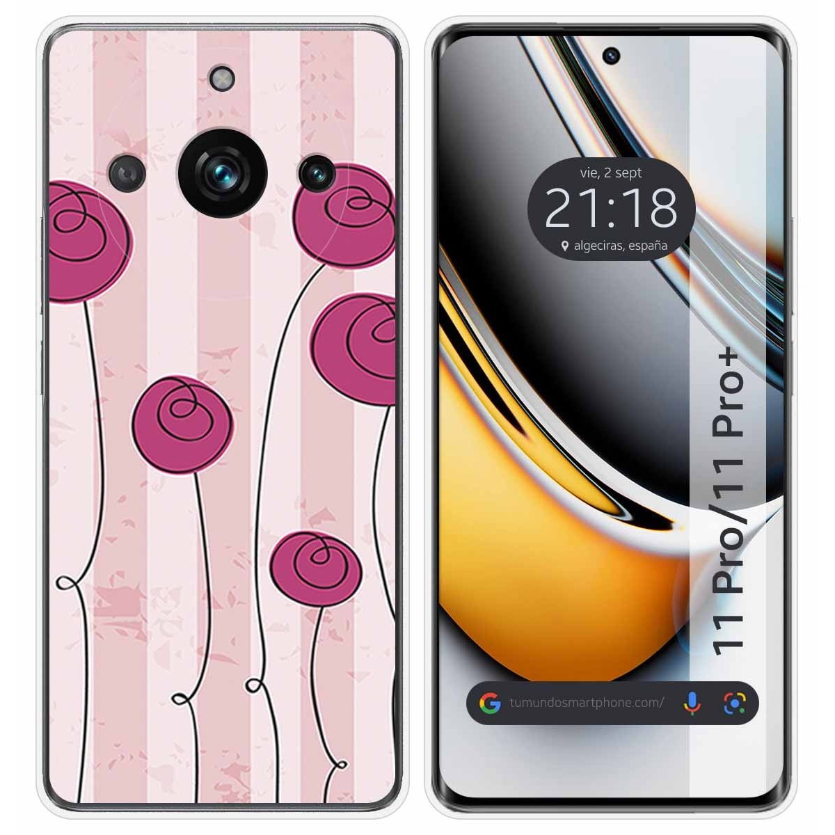 Funda Silicona para Realme 11 Pro / 11 Pro+ Plus 5G diseño Flores Vintage Dibujos