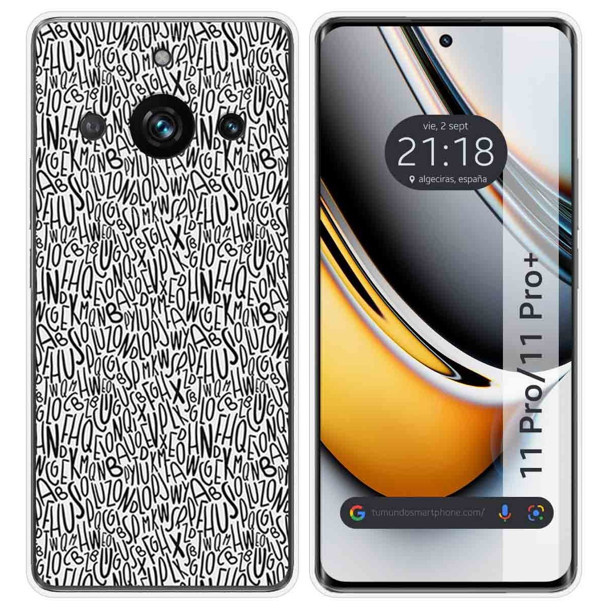 Funda Silicona para Realme 11 Pro / 11 Pro+ Plus 5G diseño Letras Dibujos