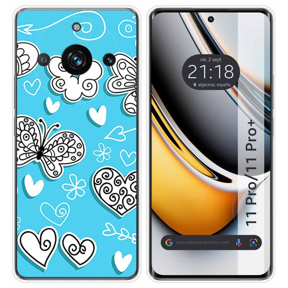 Funda Silicona para Realme 11 Pro / 11 Pro+ Plus 5G diseño Mariposas Dibujos