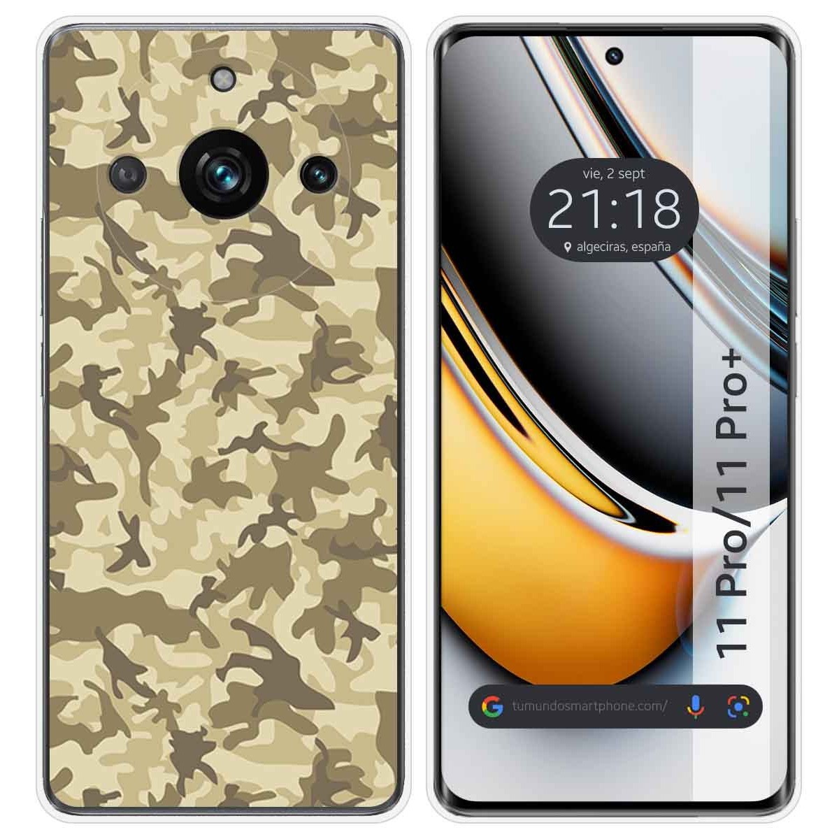 Funda Silicona para Realme 11 Pro / 11 Pro+ Plus 5G diseño Sand Camuflaje Dibujos