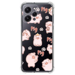 Funda Silicona Antigolpes compatible con Xiaomi Redmi 12 diseño Cerdos Dibujos