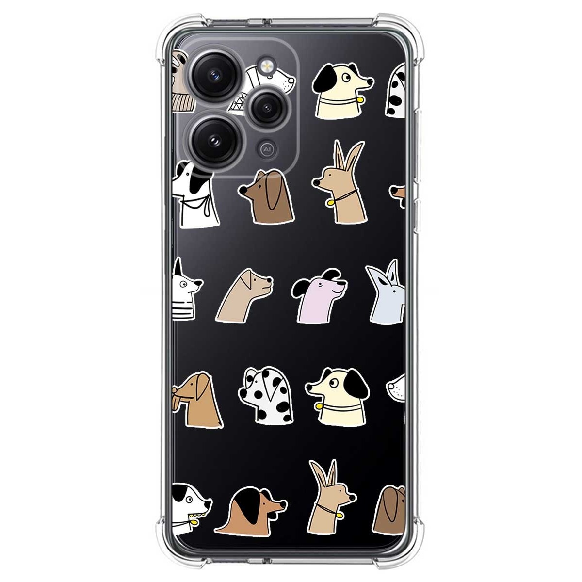 Funda Silicona Antigolpes compatible con Xiaomi Redmi 12 diseño Perros Dibujos