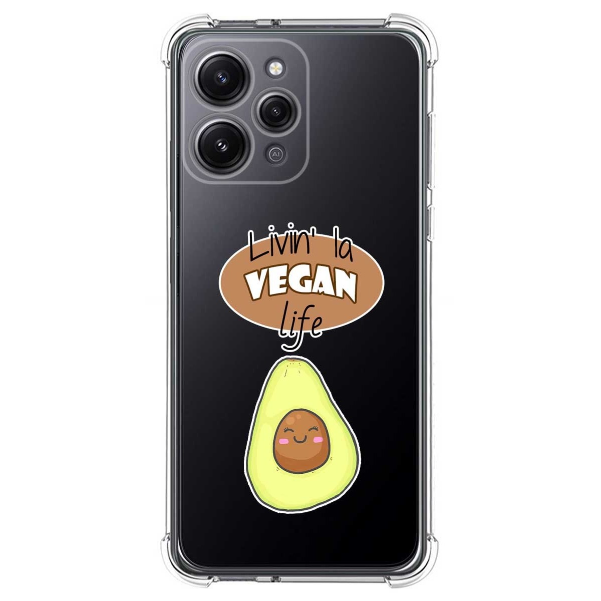 Funda Silicona Antigolpes compatible con Xiaomi Redmi 12 diseño Vegan Life Dibujos