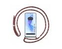Funda Colgante Transparente compatible con Huawei Honor 90 lite 5G con Cordon Rosa / Dorado