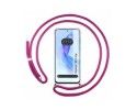 Funda Colgante Transparente compatible con Huawei Honor 90 lite 5G con Cordon Rosa Fucsia