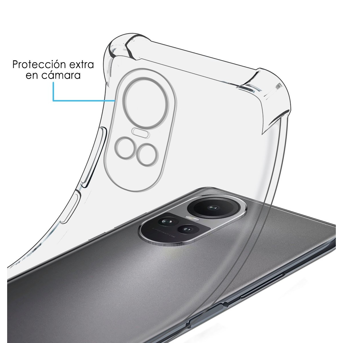 Funda Silicona Antigolpes Transparente para Oppo Reno 10 5G / 10 Pro 5G