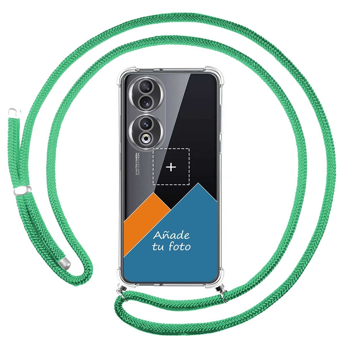 Personaliza tu Funda Colgante Transparente para Huawei Honor 90 5G con Cordon Verde Agua Dibujo Personalizada