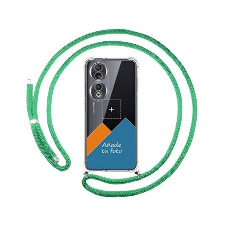 Personaliza tu Funda Colgante Transparente para Huawei Honor 90 5G con Cordon Verde Agua Dibujo Personalizada