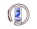 Funda Colgante Transparente para Realme C53 con Cordon Rosa / Dorado
