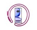 Funda Colgante Transparente para Realme C53 con Cordon Rosa Fucsia