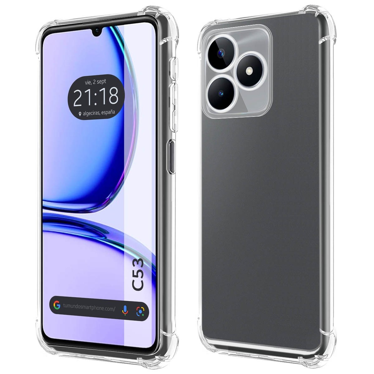 Funda Silicona Antigolpes Transparente para Realme C53