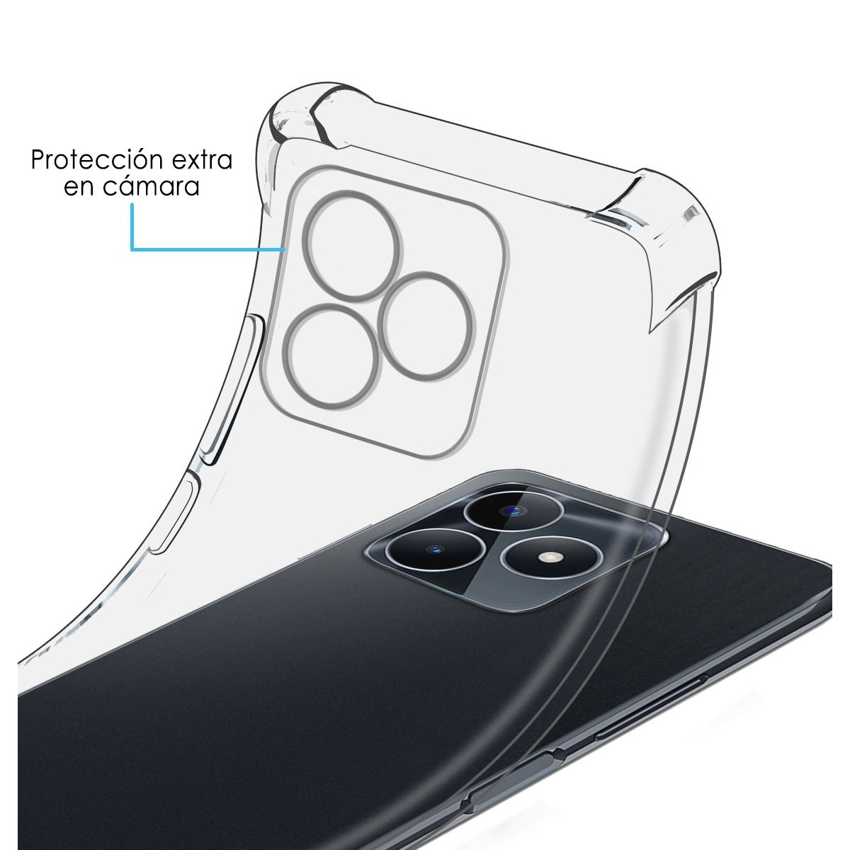 Funda Silicona Antigolpes Transparente para Realme C53