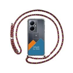 Personaliza tu Funda Colgante Transparente para Vivo V29 Lite 5G con Cordon Rosa / Dorado Dibujo Personalizada