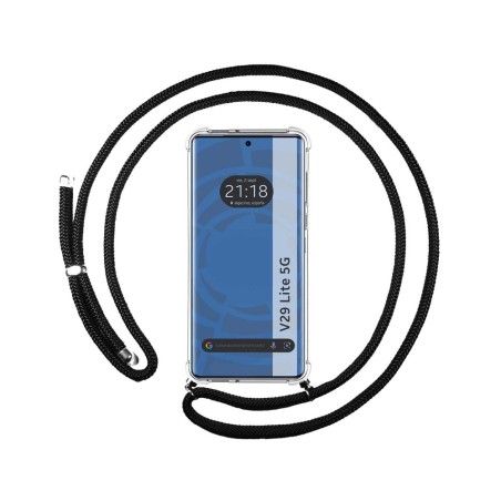 Funda Colgante Transparente para Vivo V29 Lite 5G con Cordon Negro