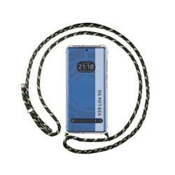Funda Colgante Transparente para Vivo V29 Lite 5G con Cordon Verde / Dorado