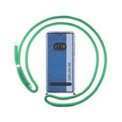 Funda Colgante Transparente para Vivo V29 Lite 5G con Cordon Verde Agua