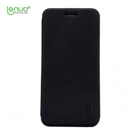Funda Piel Flip Negra Marca Lenuo para Huawei Honor 9 Lite