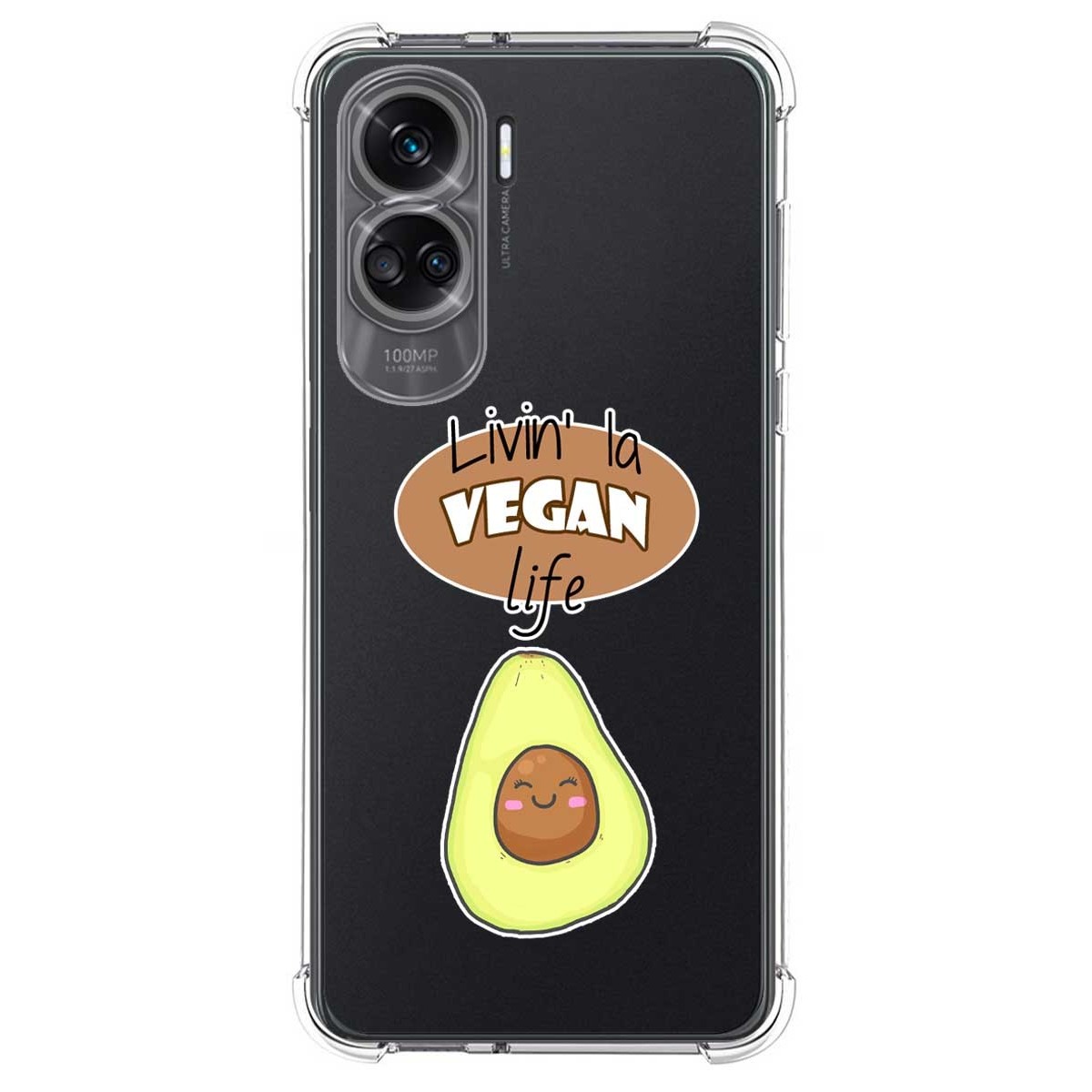 Funda Silicona Antigolpes compatible con Huawei Honor 90 lite 5G diseño Vegan Life Dibujos