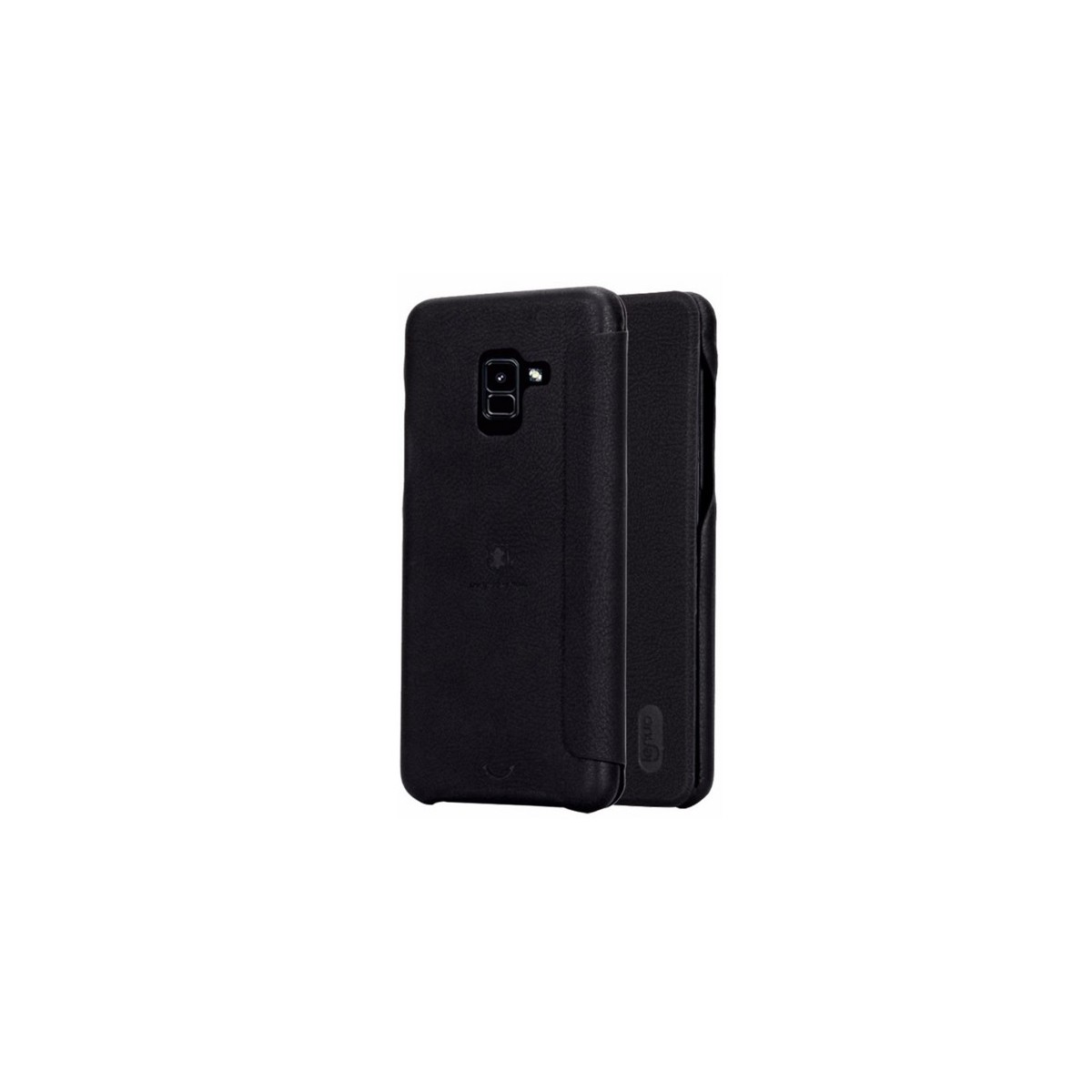 Funda Piel Flip Negra Marca Lenuo para Samsung Galaxy A8 (2018)