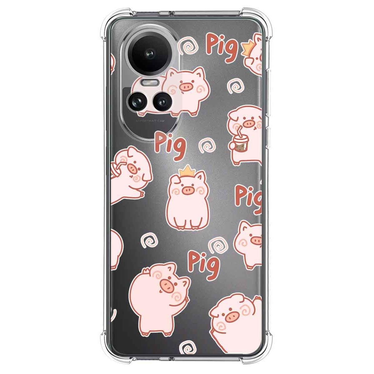 Funda Silicona Antigolpes para Oppo Reno 10 5G / 10 Pro 5G diseño Cerdos Dibujos
