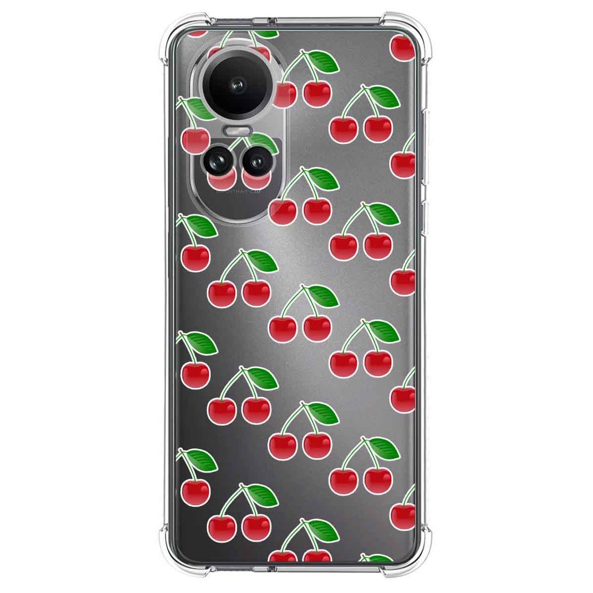 Funda Silicona Antigolpes para Oppo Reno 10 5G / 10 Pro 5G diseño Cerezas Dibujos