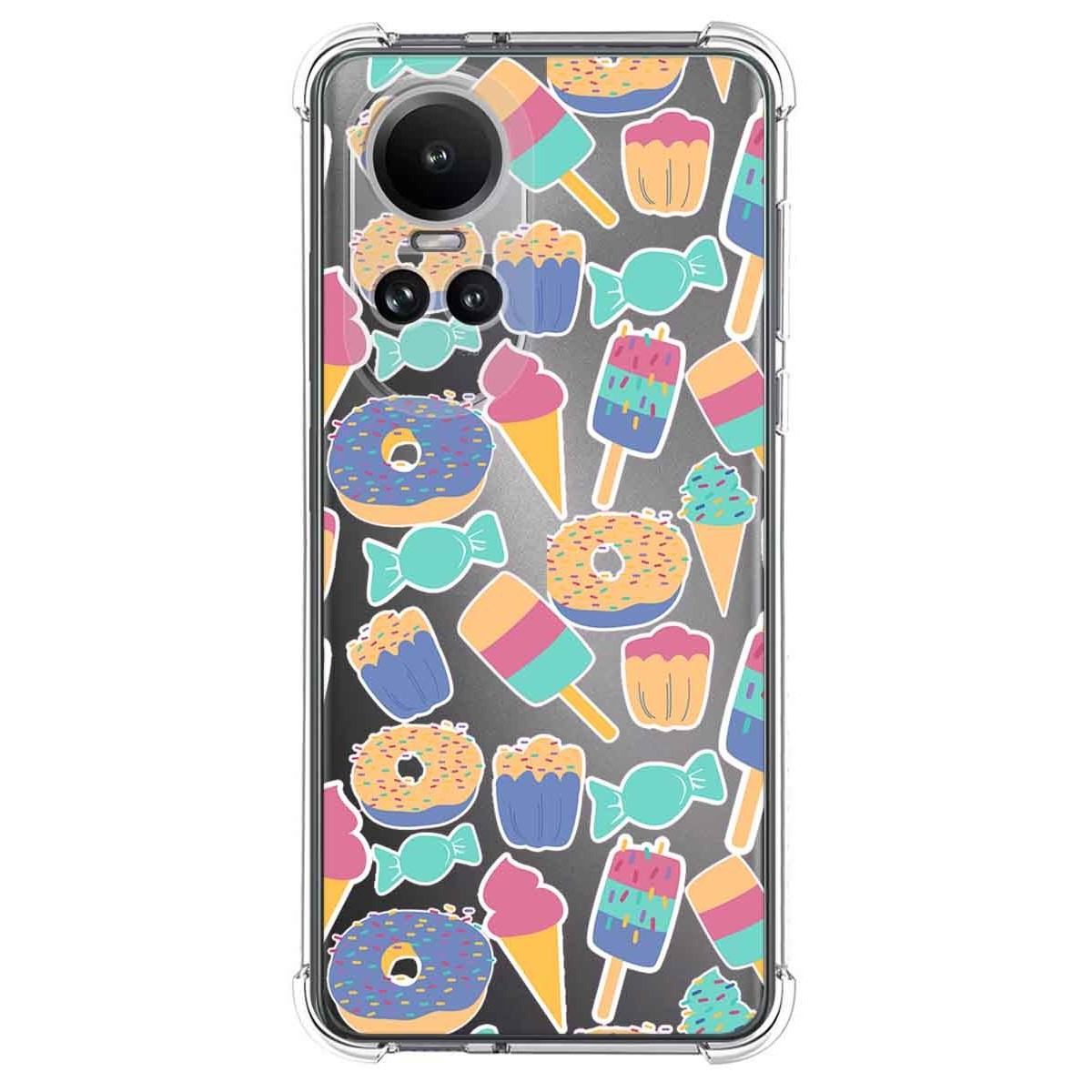 Funda Silicona Antigolpes para Oppo Reno 10 5G / 10 Pro 5G diseño Dulces 02 Dibujos