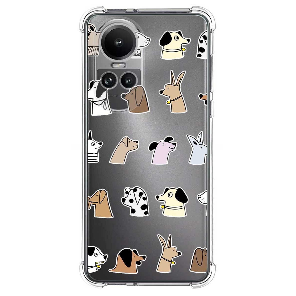 Funda Silicona Antigolpes para Oppo Reno 10 5G / 10 Pro 5G diseño Perros Dibujos