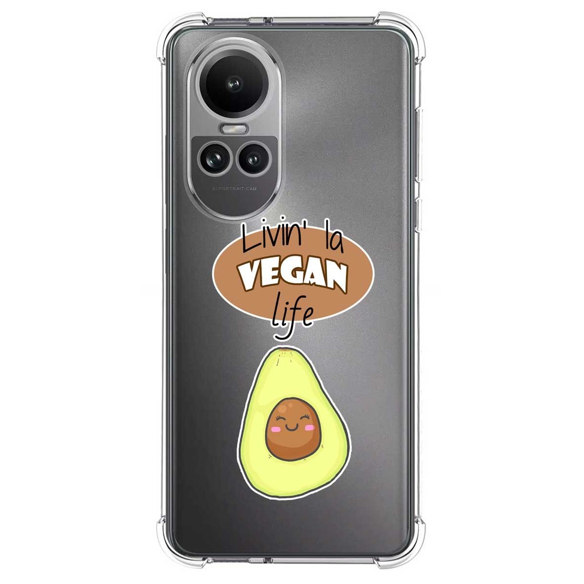 Funda Silicona Antigolpes para Oppo Reno 10 5G / 10 Pro 5G diseño Vegan Life Dibujos