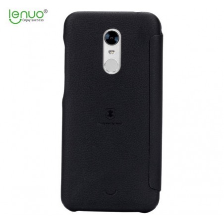 Funda Piel Flip Negra Marca Lenuo para Xiaomi Redmi 5 Plus