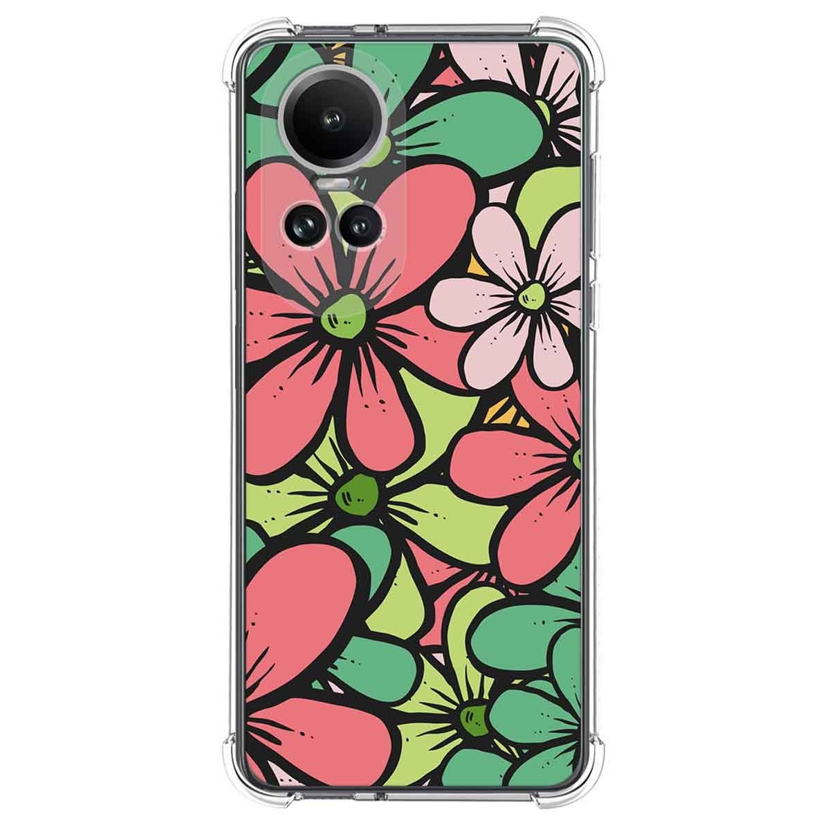 Funda Silicona Antigolpes para Oppo Reno 10 5G / 10 Pro 5G diseño Flores 02 Dibujos