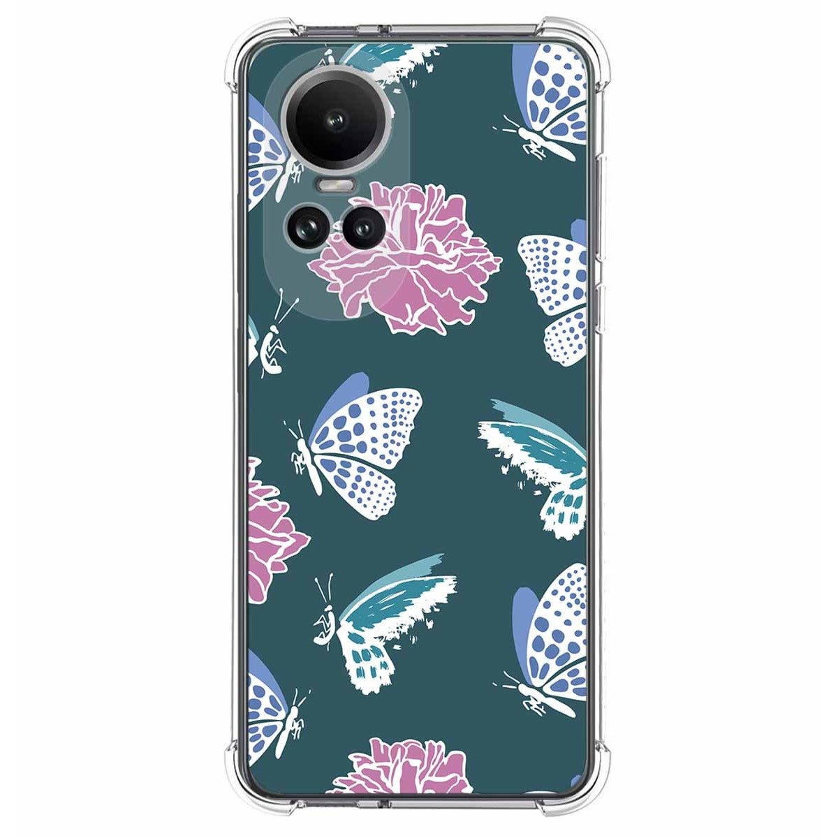 Funda Silicona Antigolpes para Oppo Reno 10 5G / 10 Pro 5G diseño Flores 10 Dibujos