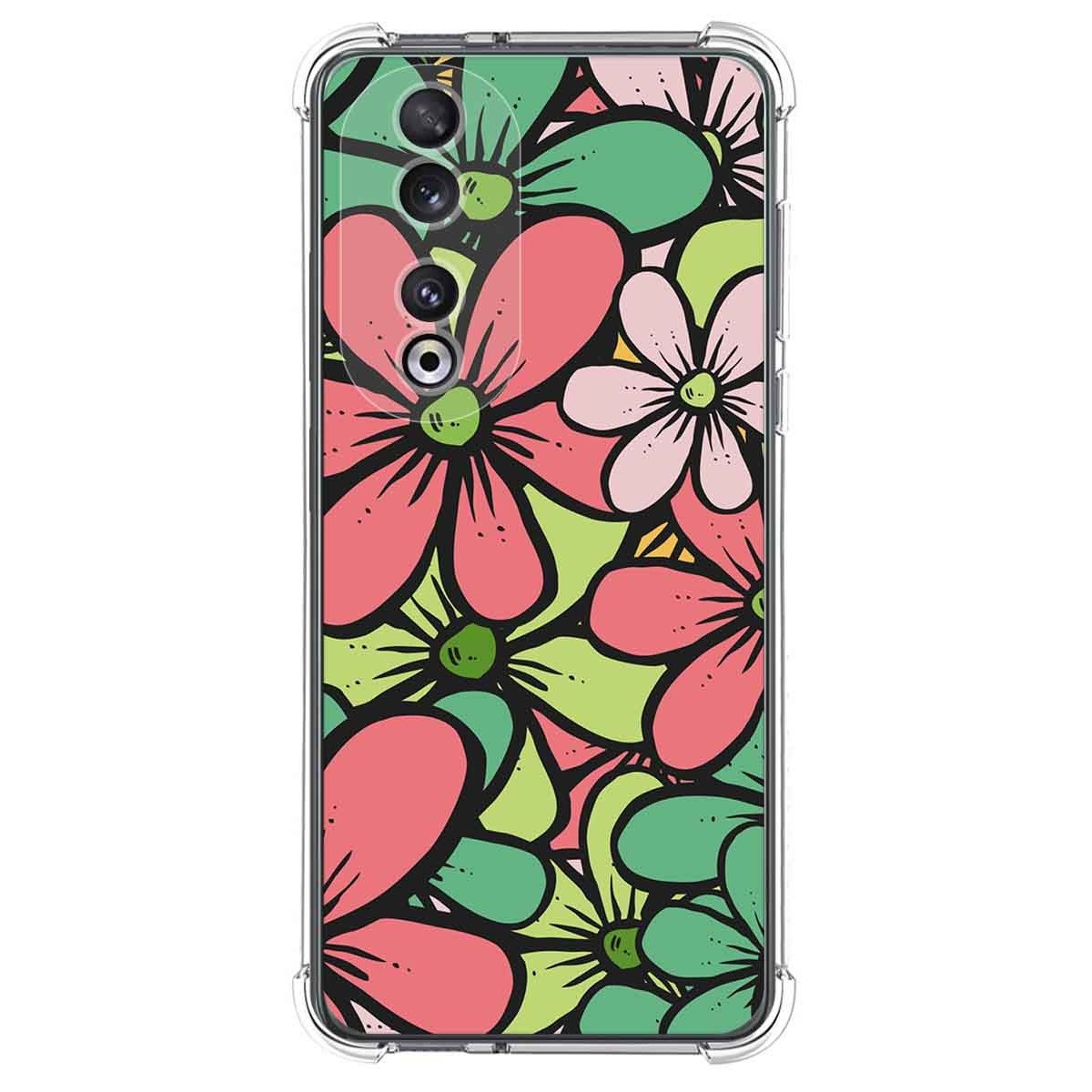 Funda Silicona Antigolpes compatible con Huawei Honor 90 5G diseño Flores 02 Dibujos