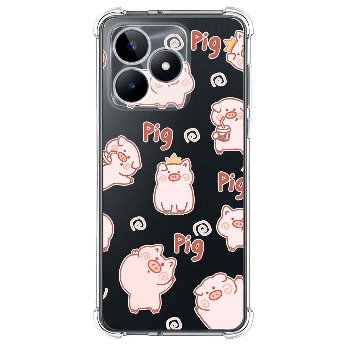 Funda Silicona Antigolpes para Realme C53 diseño Cerdos Dibujos