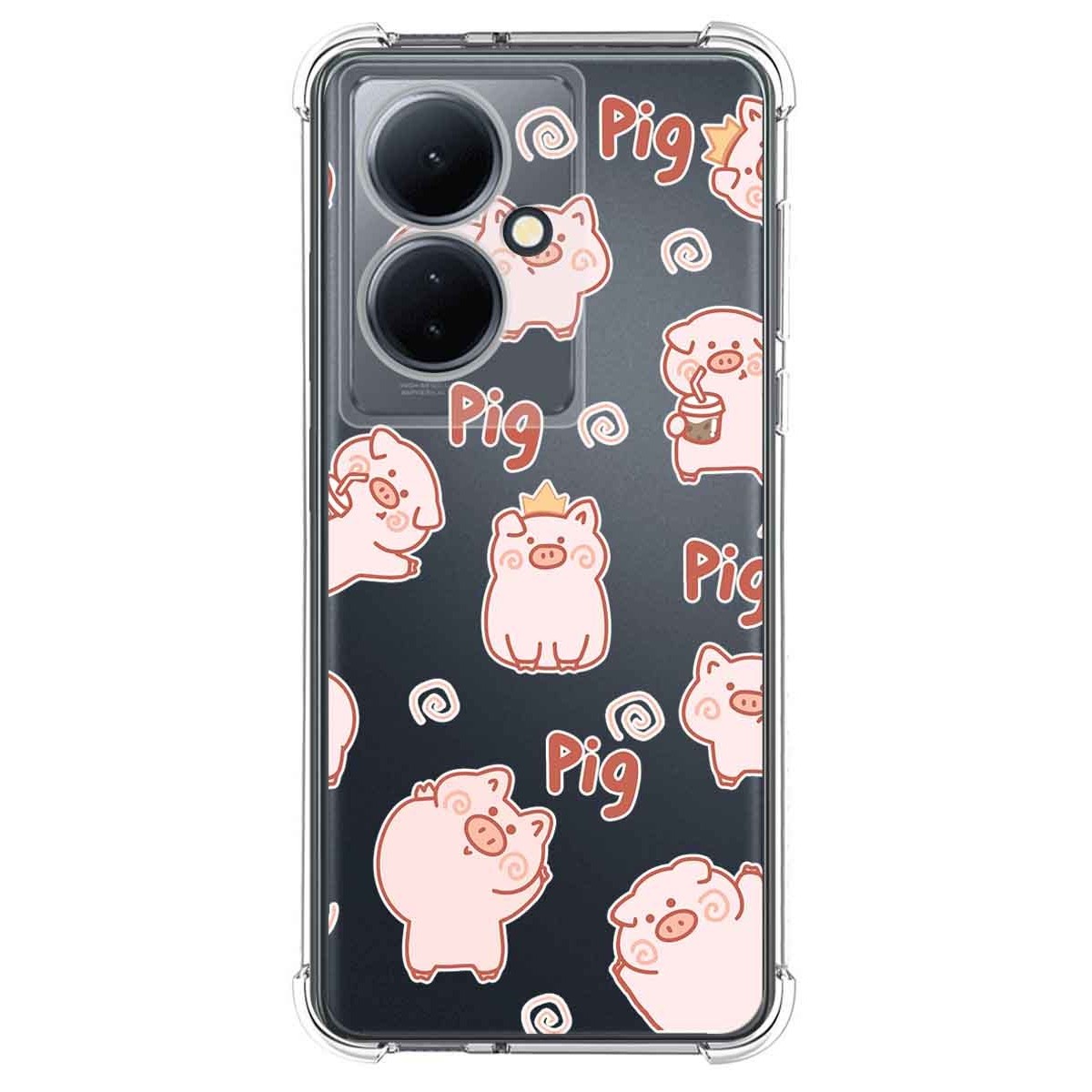 Funda Silicona Antigolpes para Vivo V29 Lite 5G diseño Cerdos Dibujos
