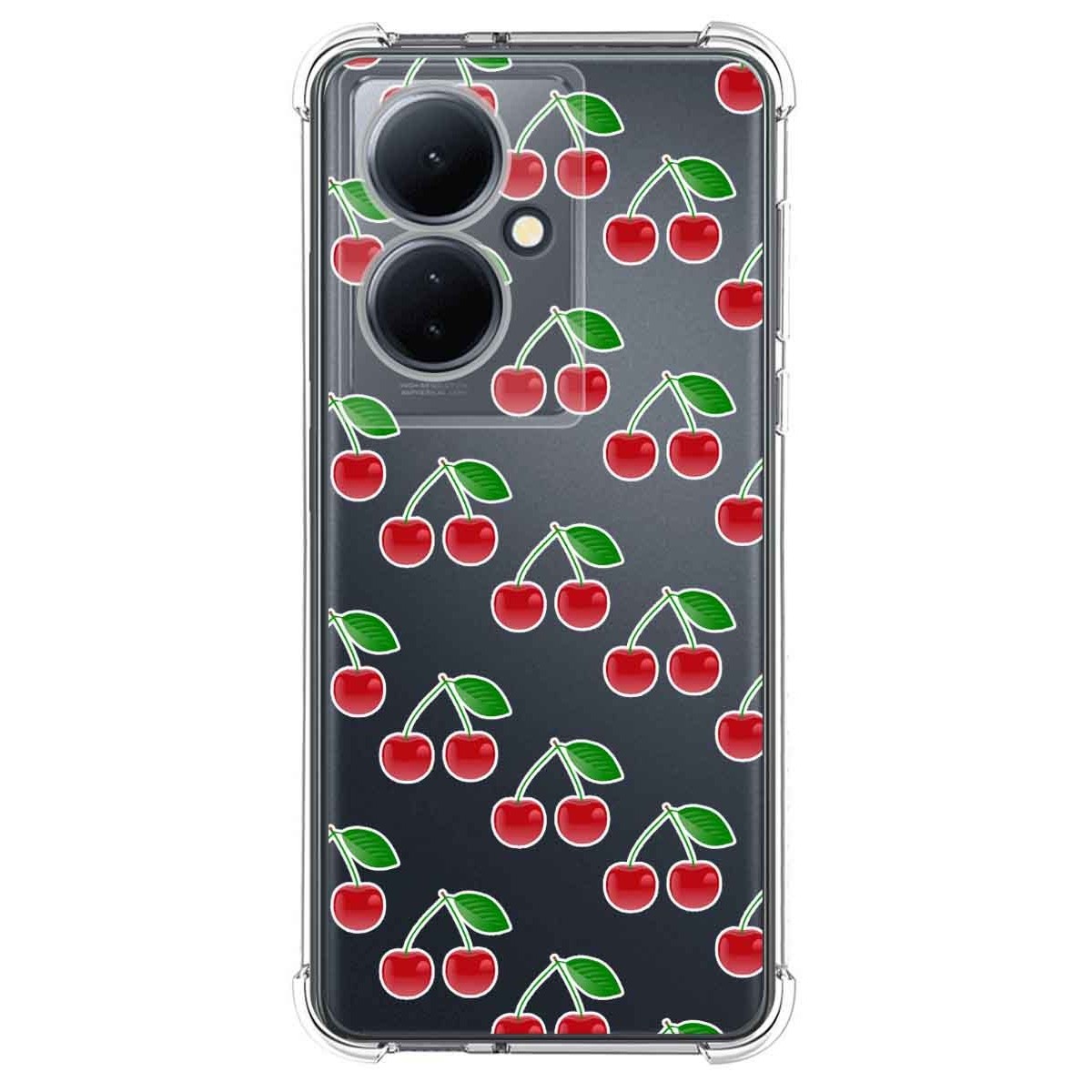 Funda Silicona Antigolpes para Vivo V29 Lite 5G diseño Cerezas Dibujos