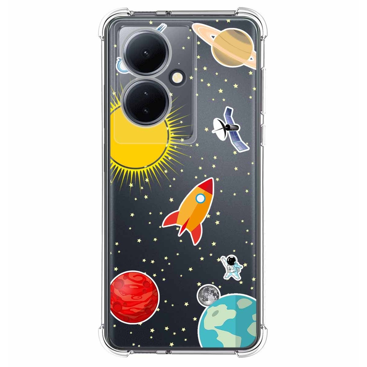 Funda Silicona Antigolpes para Vivo V29 Lite 5G diseño Espacio Dibujos
