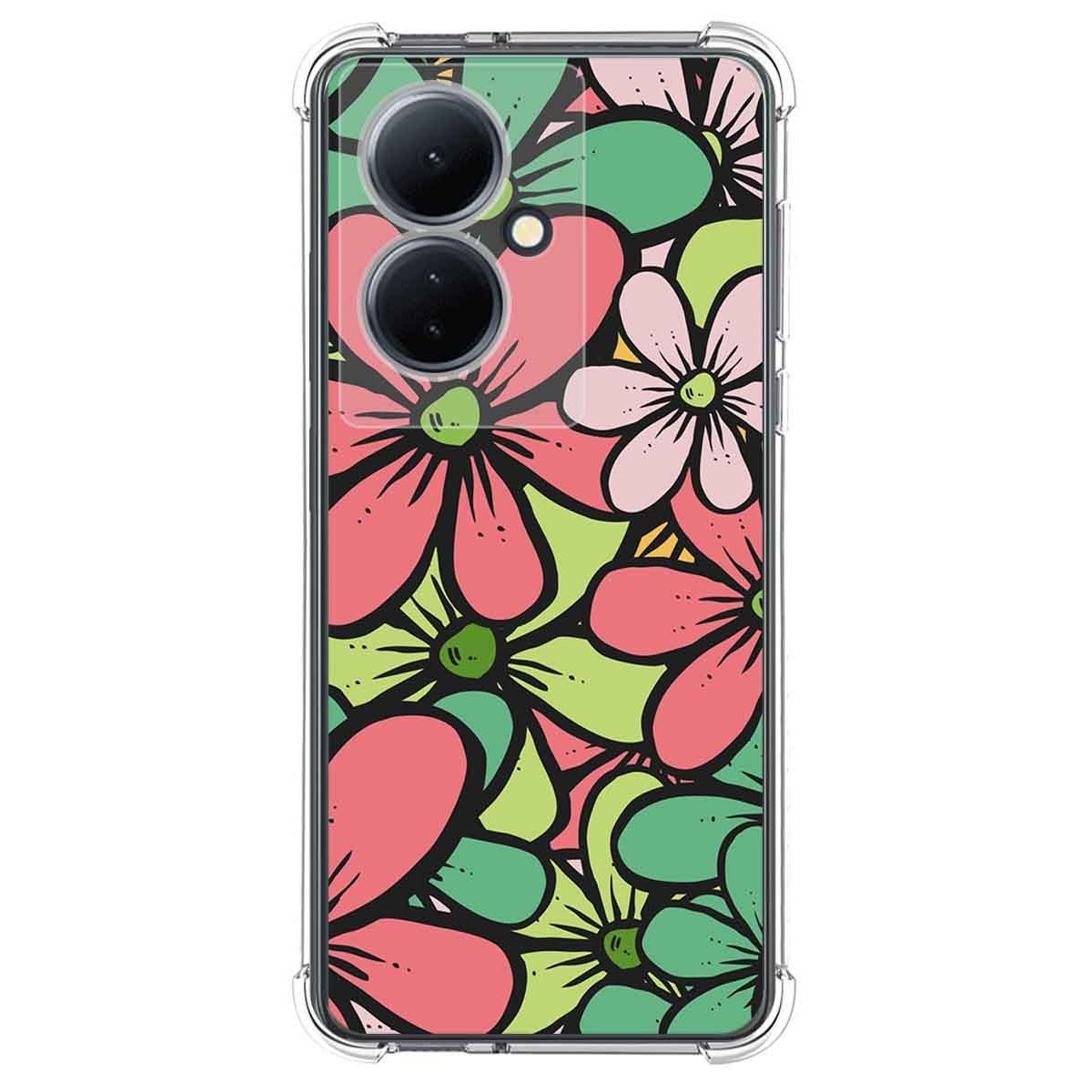 Funda Silicona Antigolpes para Vivo V29 Lite 5G diseño Flores 02 Dibujos