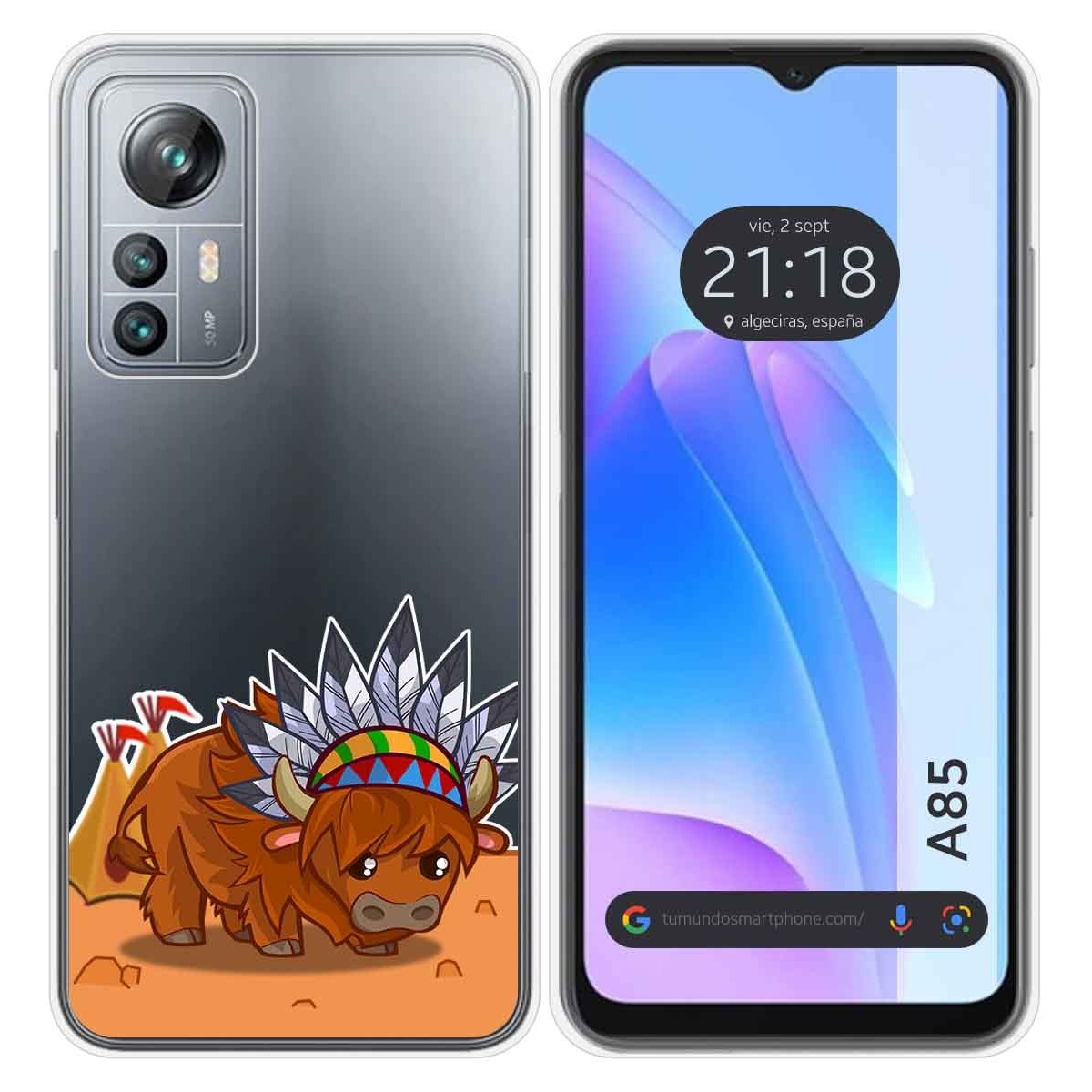 Funda Silicona Transparente para Blackview A85 diseño Bufalo Dibujos