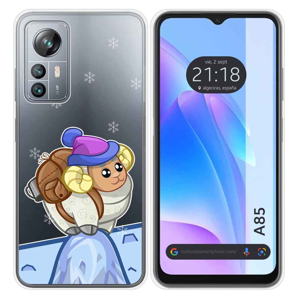 Funda Silicona Transparente para Blackview A85 diseño Cabra Dibujos