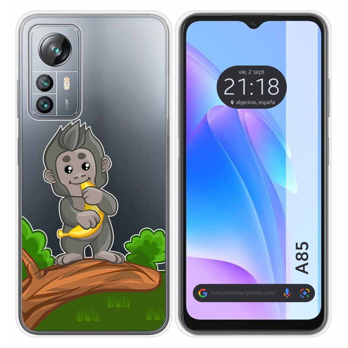 Funda Silicona Transparente para Blackview A85 diseño Mono Dibujos