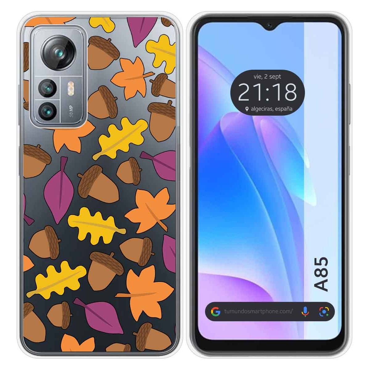 Funda Silicona Transparente para Blackview A85 diseño Otoño Dibujos