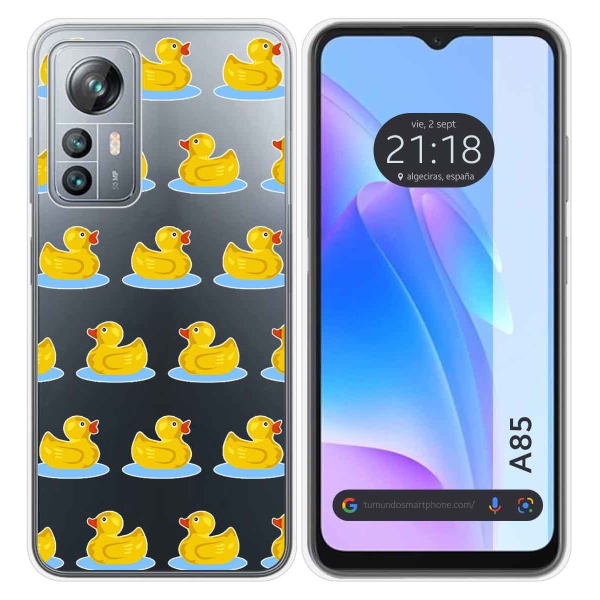 Funda Silicona Transparente para Blackview A85 diseño Pato Dibujos