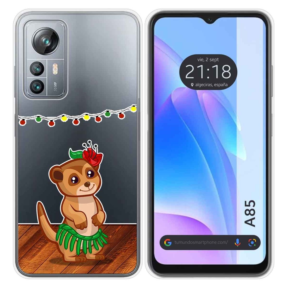 Funda Silicona Transparente para Blackview A85 diseño Suricata Dibujos