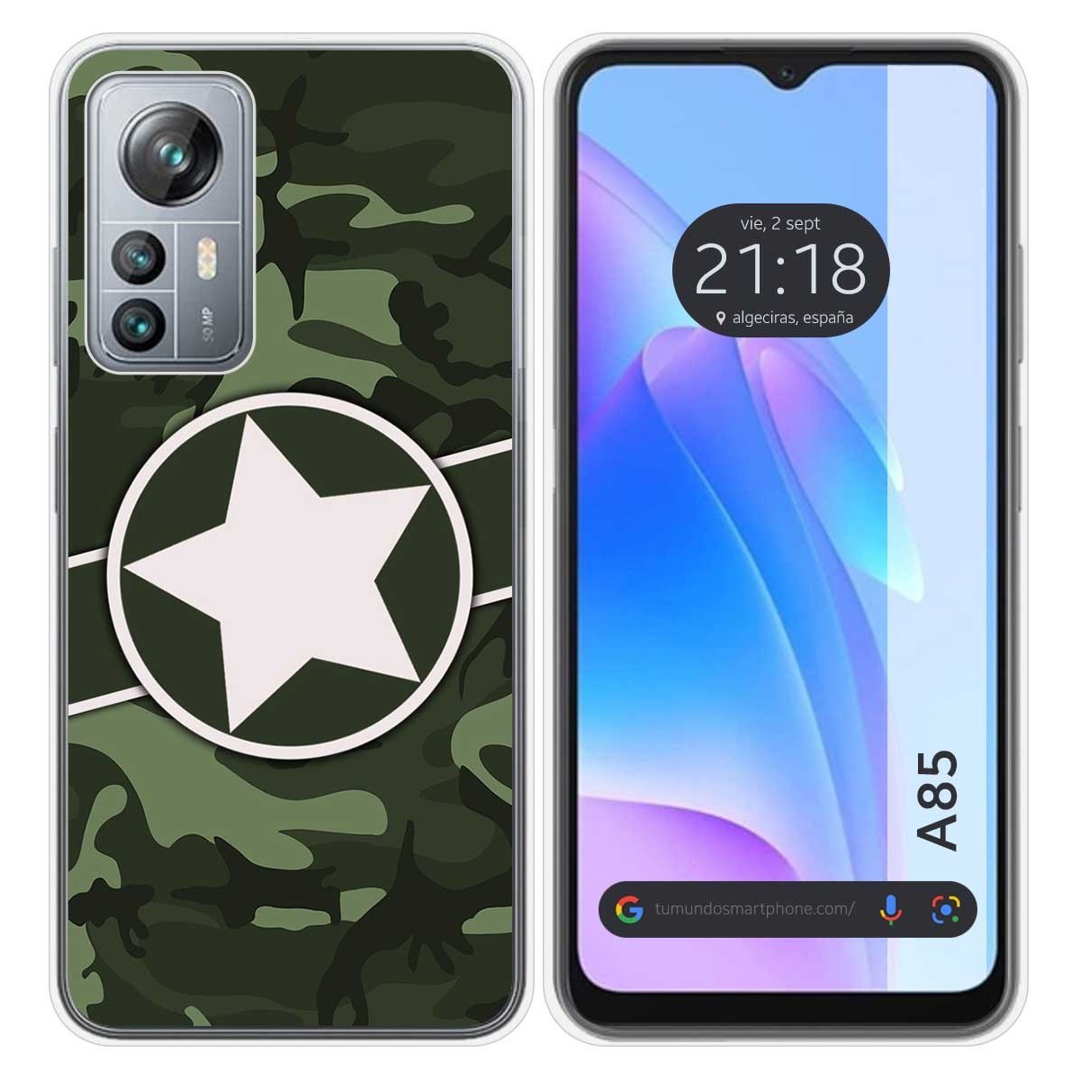 Funda Silicona para Blackview A85 diseño Camuflaje 01 Dibujos