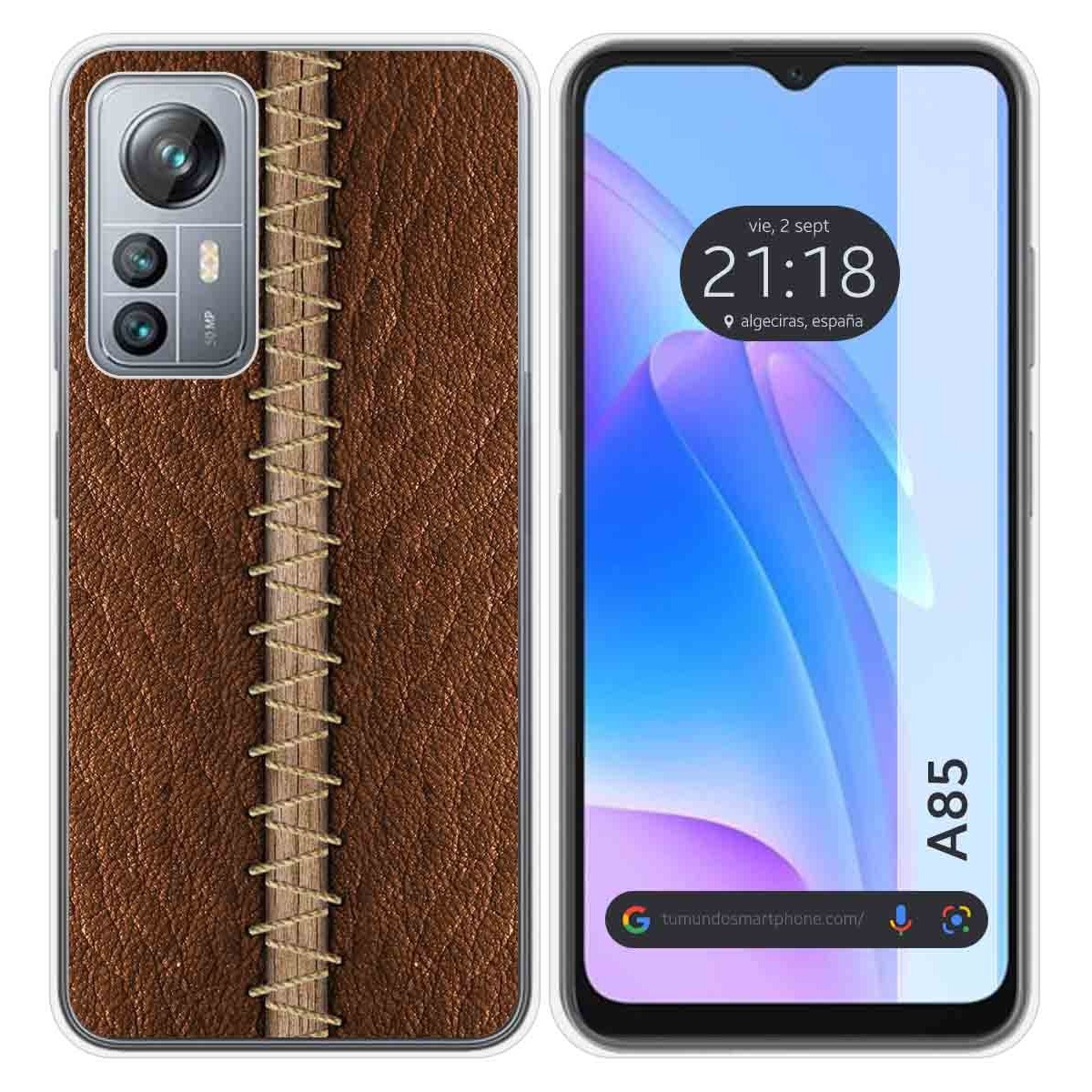 Funda Silicona para Blackview A85 diseño Cuero 01 Dibujos