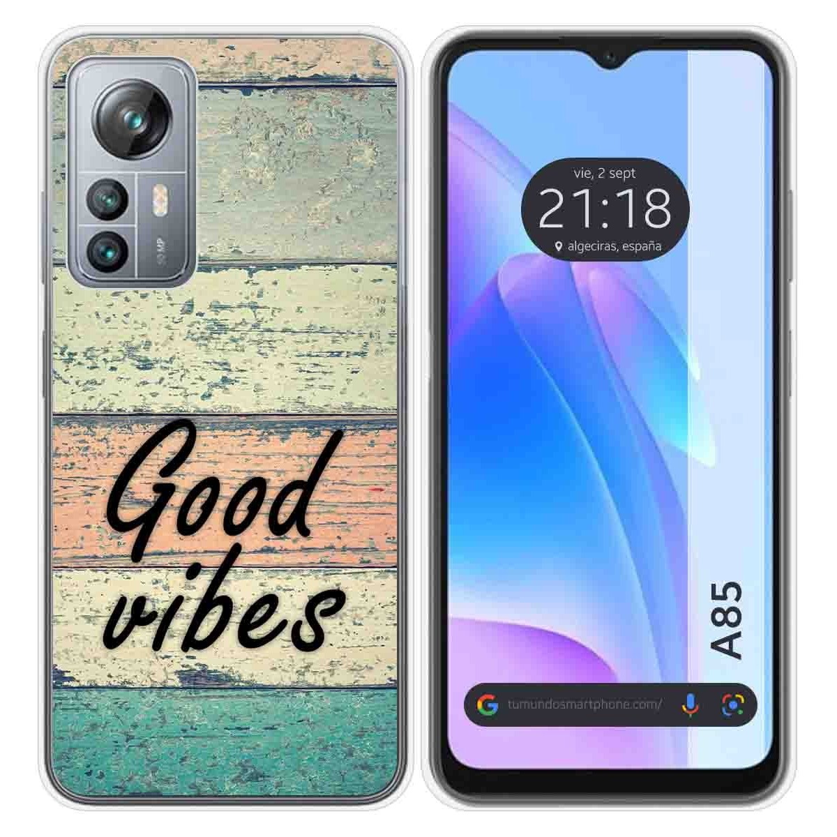 Funda Silicona para Blackview A85 diseño Madera 01 Dibujos