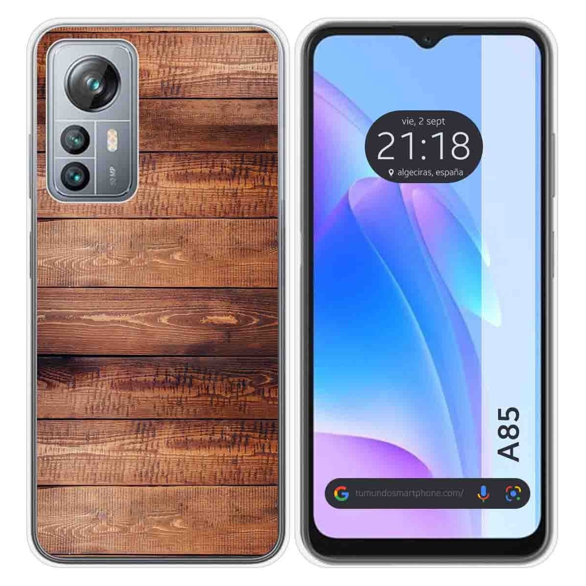 Funda Silicona para Blackview A85 diseño Madera 02 Dibujos