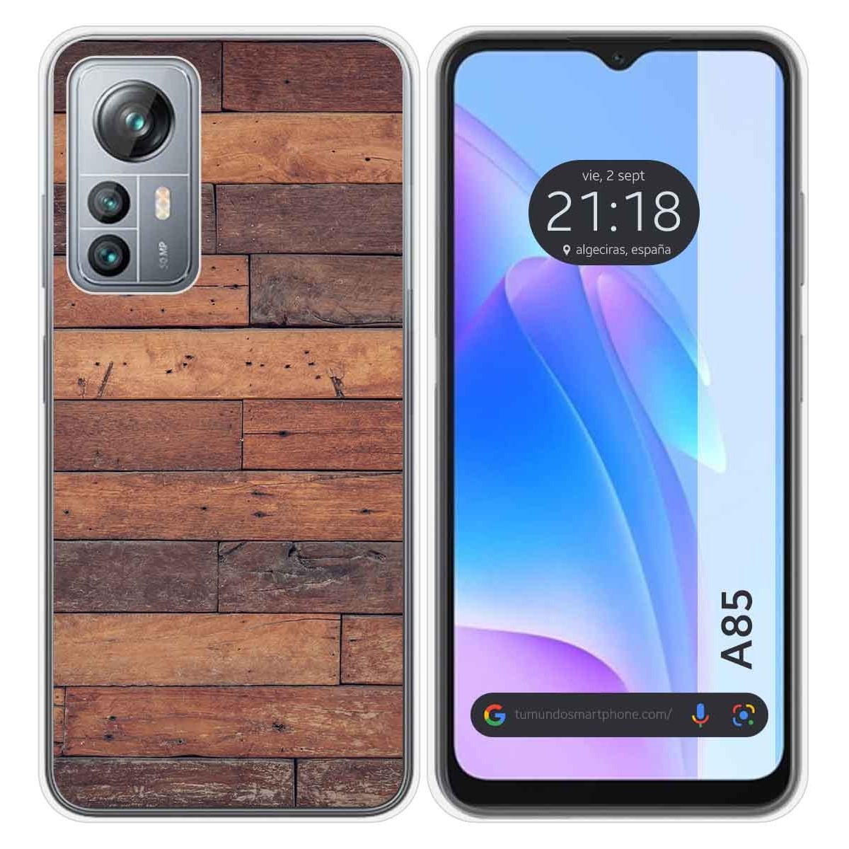 Funda Silicona para Blackview A85 diseño Madera 03 Dibujos