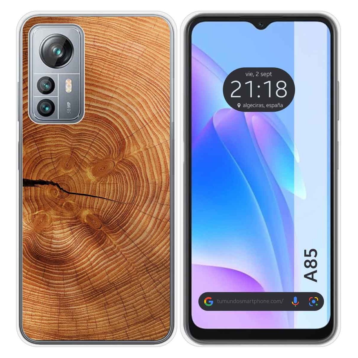 Funda Silicona para Blackview A85 diseño Madera 04 Dibujos