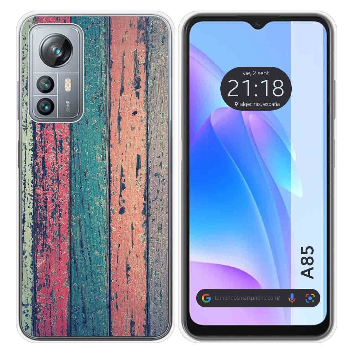 Funda Silicona para Blackview A85 diseño Madera 10 Dibujos